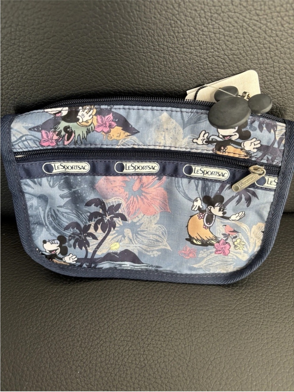 LeSportsac Navy Mickey Hawaiian Print Cosmetic Pouch